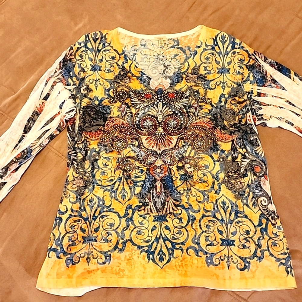 Reba Burnout Bling Top